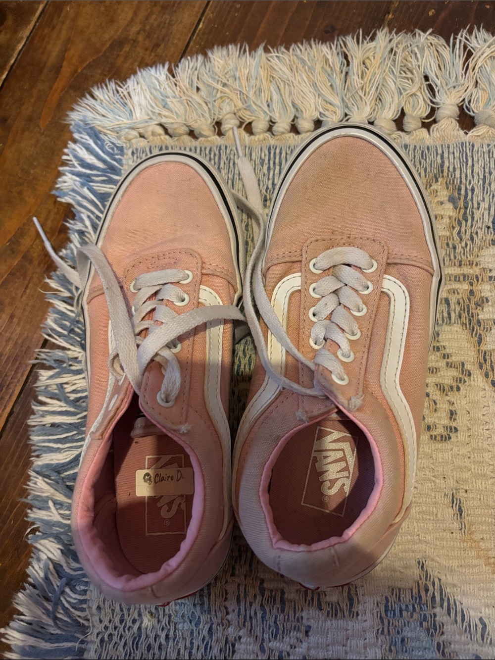 Vans Kids Old Skool Sneakers in Pink with White Stripe